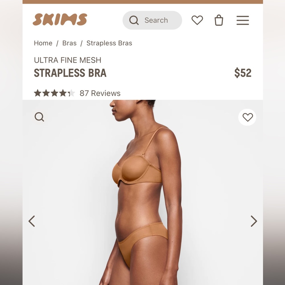 NWT Skims Ultra fine Mesh strapless bra - Picture 7 of 8